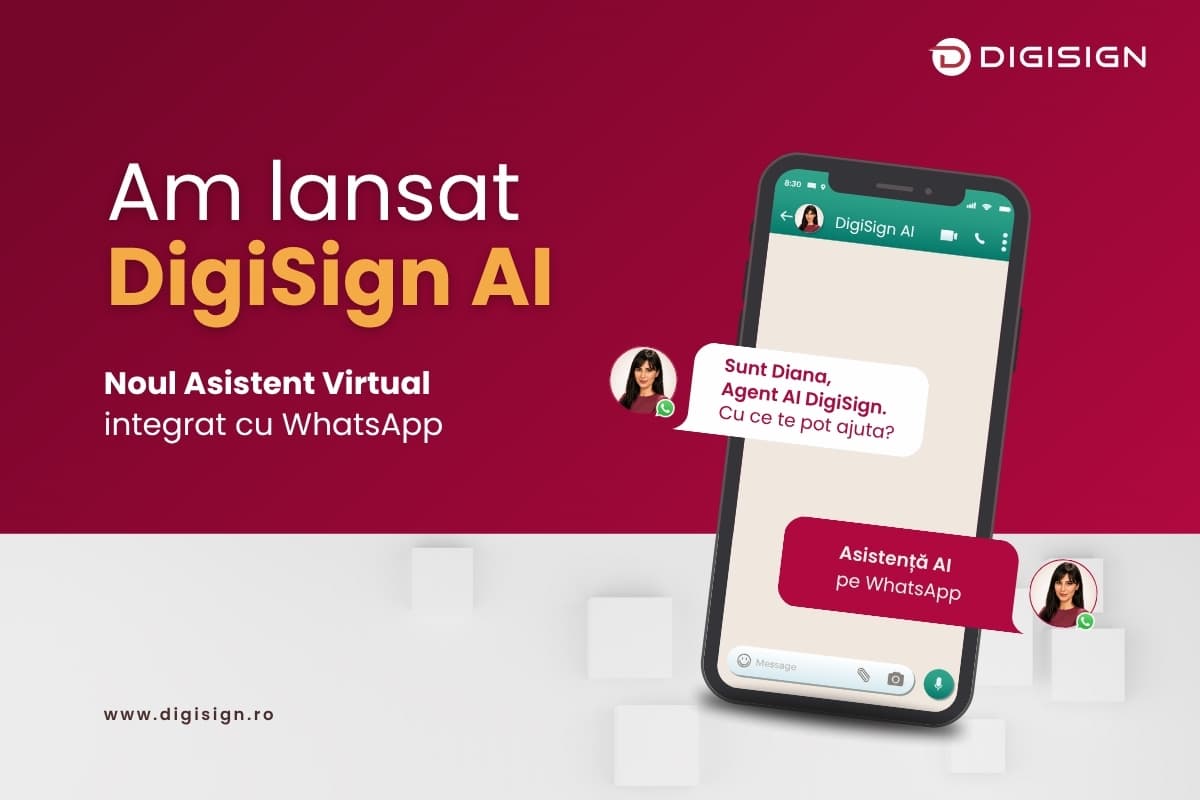 DigiSign lansează DigiSign AI, noul agent inteligent integrat cu WhatsApp, pentru răspunsuri instant despre Semnătura Electronică