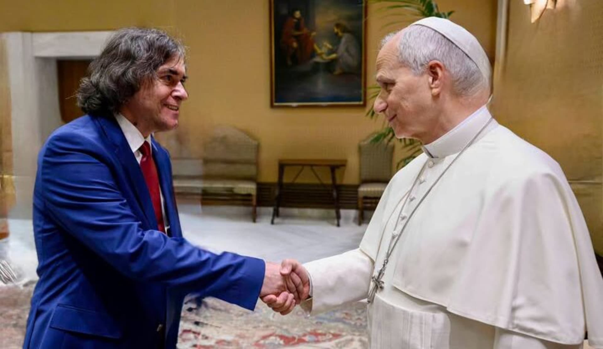 Mircea Cărtărescu primit de Papa Leon al XIV-lea la Vatican