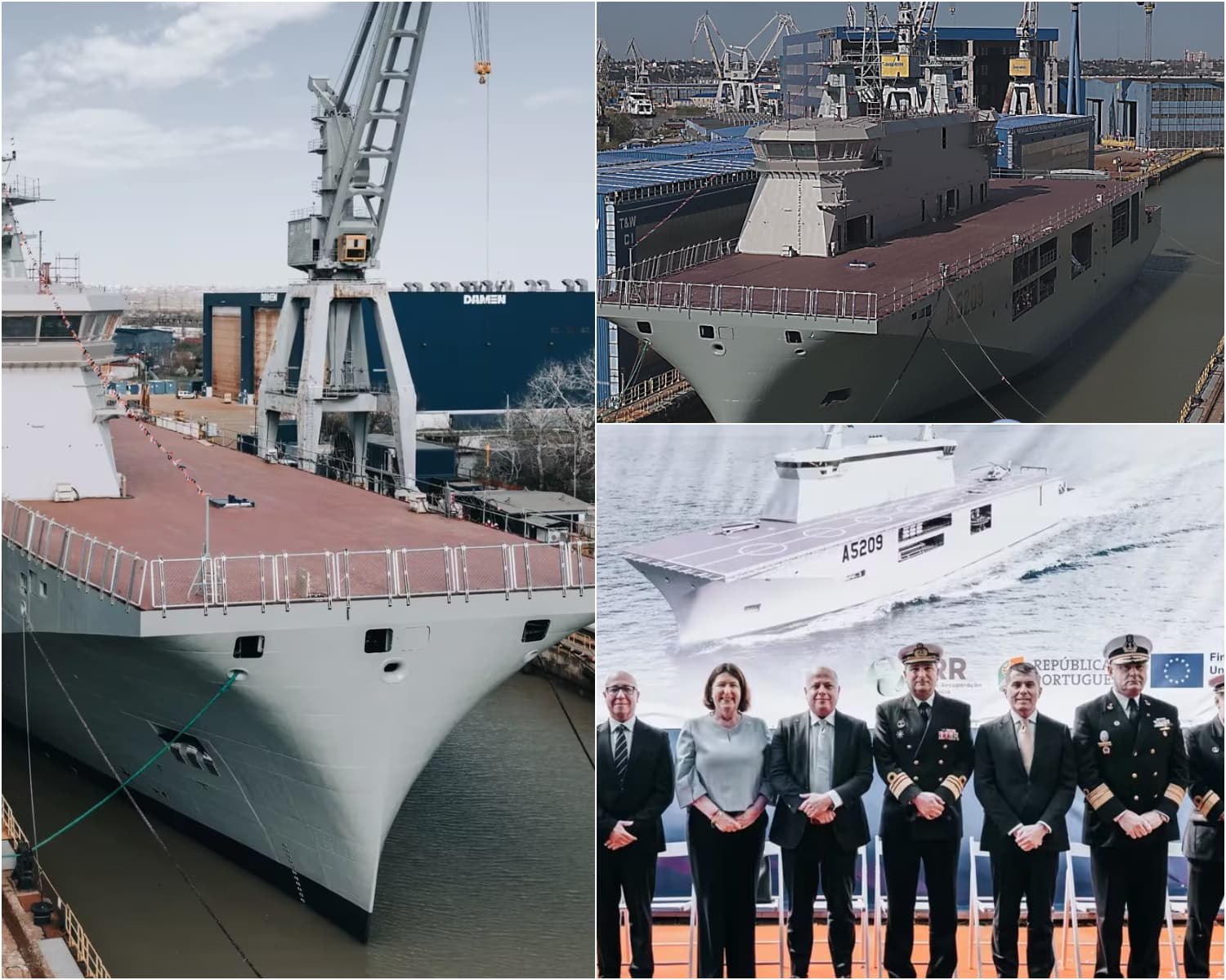 Primul ”portavion” pentru drone din Europa, construit la Galați. Cum arată nava militară a viitorului de 130 milioane de euro