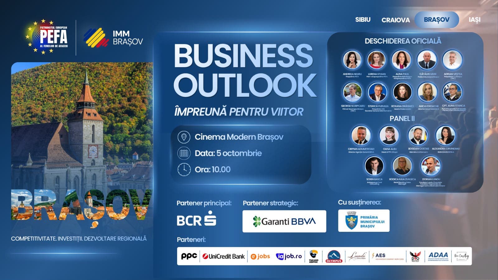 Business Outlook ajunge la Brașov: liderii mediului de afaceri și ai instituțiilor publice, reuniți pentru competitivitate, investiții și dezvoltare regională